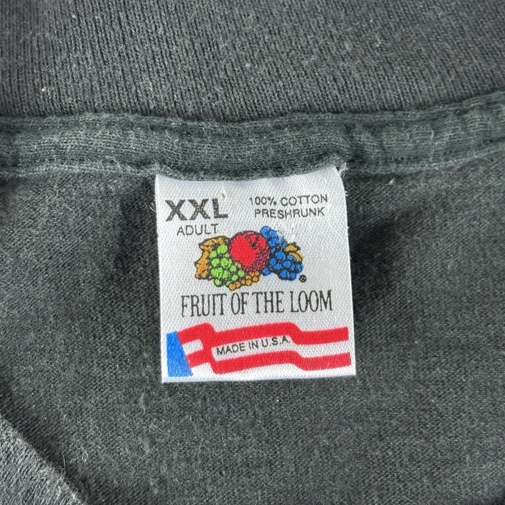 Vintage T Shirt 2X Terrors Of The Deep Shark World‎ Black Fruit Of The Loom XXL - Picture 5 of 7
